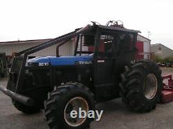 8010 New Holland / Ford Farm Tractor, 4x4 Forestry Package With Brown Bush Cutt