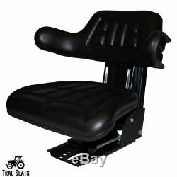 Black International Harvester 674 684 685 Waffle Style Tractor Suspension Seat