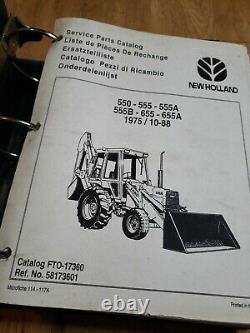 Ford New Holland 550 555 555A 555B 655 655A Backhoe Loader service Parts Catalog