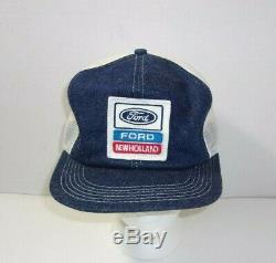 Ford New Holland Farm Tractor Trucker Vintage K Products Rare Patch Hat Cap