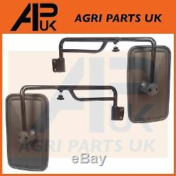 PAIR Extendable Mirror Arms & Heads Tractor Ford New Holland Massey Ferguson