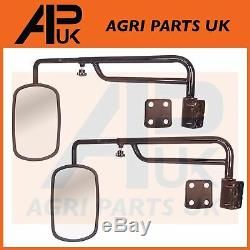 PAIR Telescopic Mirror Arms & Heads Tractor Ford New Holland Massey Ferguson