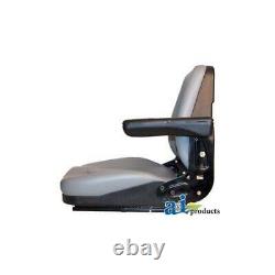 T500GY Universal Seat with Slide & Flip-Up Armrests for Tractors, Equipment, Mower
