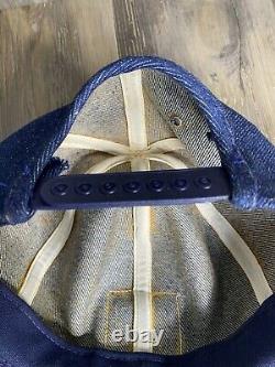 Vintage Ford New Holland Patch K Brand Blue Denim Snap Back Trucker Hat Cap USA