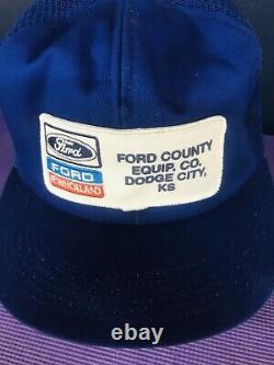 Vintage Ford New Holland Trucker Snapback Patch Mesh Cap K-Products Brand Hat