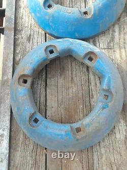 Vintage Ford Tractor Rear Wheel Weights Fomoco Pair, Set