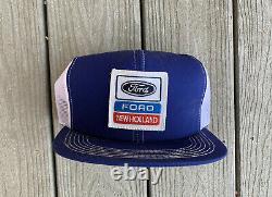 Vintage Ford Trucker Hat Newholland K-products NOS Mesh SnapBack Louisville MFG