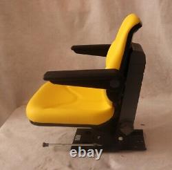 YELLOW TRACTOR SUSPENSION SEAT with ARMS FOR John Deere 5000 Series #VDA191